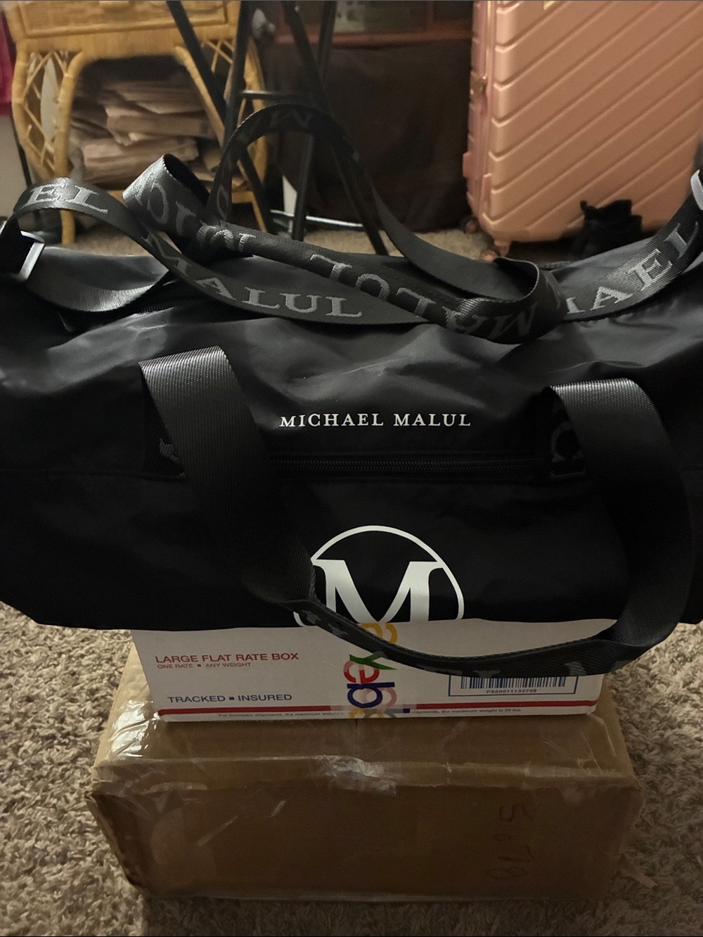 Black Logo Duffel Bag